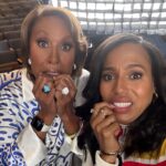 Kerry Washington Instagram - Before + After my interview with @robinrobertsgma. The special airs tonight, I hope you’ll tune in with me. I’ll be watching too since I haven’t seen it yet! 😱#ThickerthanWater comes out on Tuesday, PREORDER now! ♥️🌊 ♥️🌊♥️🌊 ♥️🌊 ♥️🌊