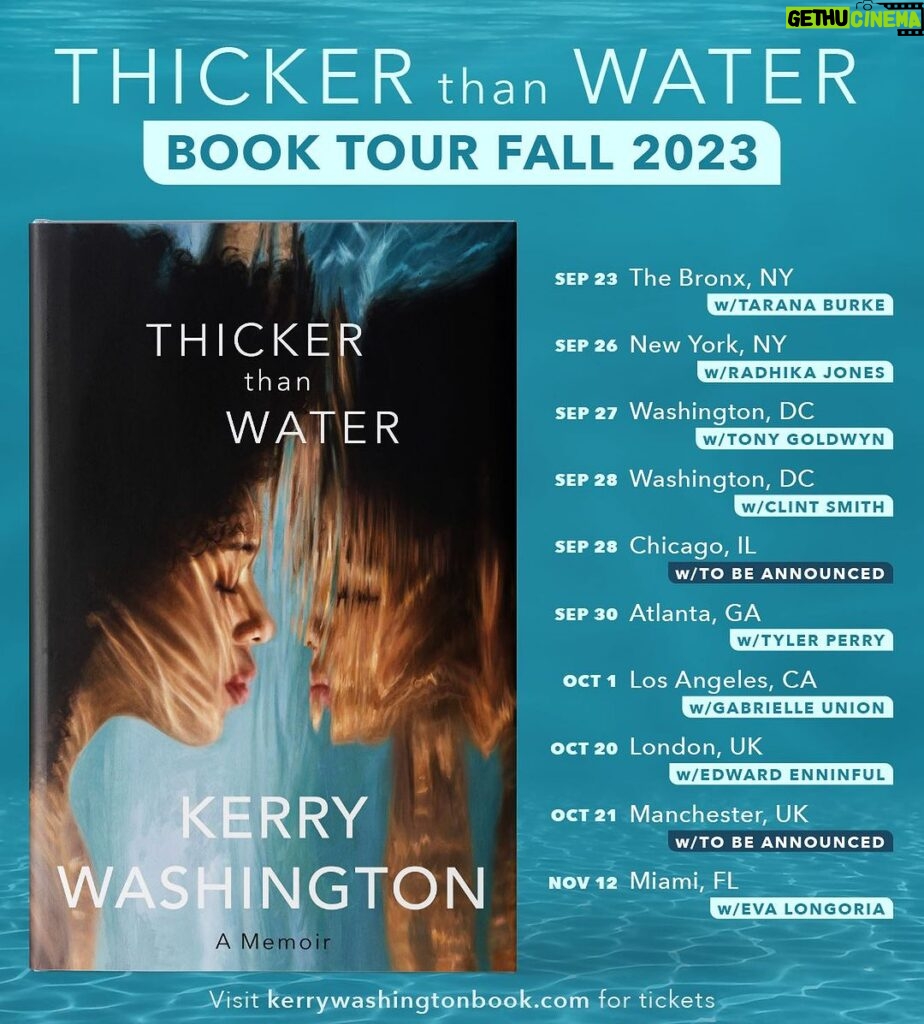Kerry Washington Instagram - SOOO honored and CRAZY excited that these brilliant friends of mine will be joining me on the #ThickerthanWater tour!!! Have you gotten your tickets yet!?! Link in bio!