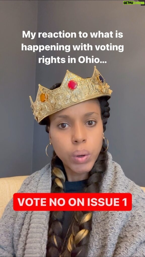 Kerry Washington Instagram - Send this to someone you ❤️ in Ohio! Ohio, did you know you have an election this week?! Certain elected officials are sneakily trying to pass a ballot measure that would take power from the people by ending majority rule. They’re trying to stack the deck against Ohio voters — right before a major push for abortion rights on the ballot in November. We can’t let them get away with that so if you’re from Ohio, Vote NO on Issue 1 on or before 8/8…