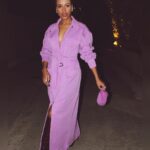 Kerry Washington Instagram - #AboutLastNight had the honor of interviewing @oprah @tarajiphenson @daniebb3 and @tasiasword about the sisterhood and beauty that is @thecolorpurple. And obv had to wear purple out of RESPECKTAH 🙏🏾💜