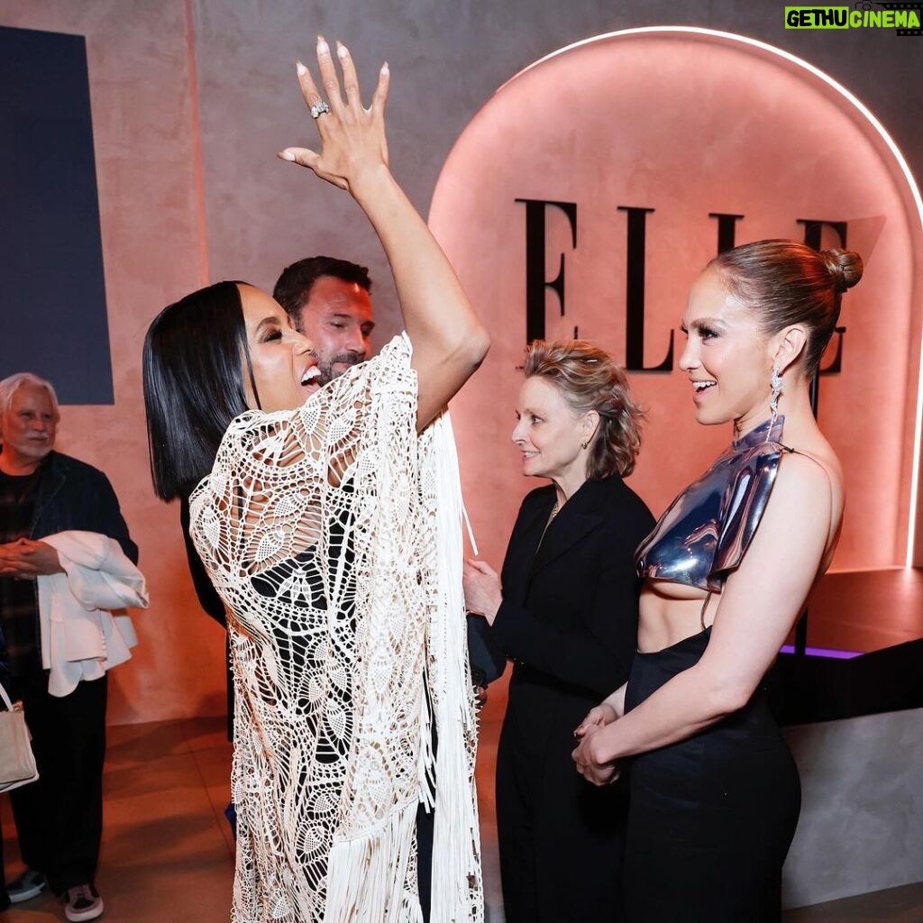 Kerry Washington Instagram - A night celebrating fabulously excELLEent women in Hollywood. It was an honor to honor you @evalongoria congratulations mi hermana 💖✨ #ELLEWIH