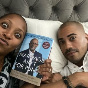 Keshia Knight Pulliam Instagram - Congratulations on your book #MarriageAintForPunks @iamcalvinroberson !!! 

True story… @mrbradjames & I first met Pastor Cal while filming @lifetimetv ‘s Pride & Prejudice Atlanta… This was also where Brad wooed his way into my heart with a box of Krispy Kreme donuts!! 😂😜