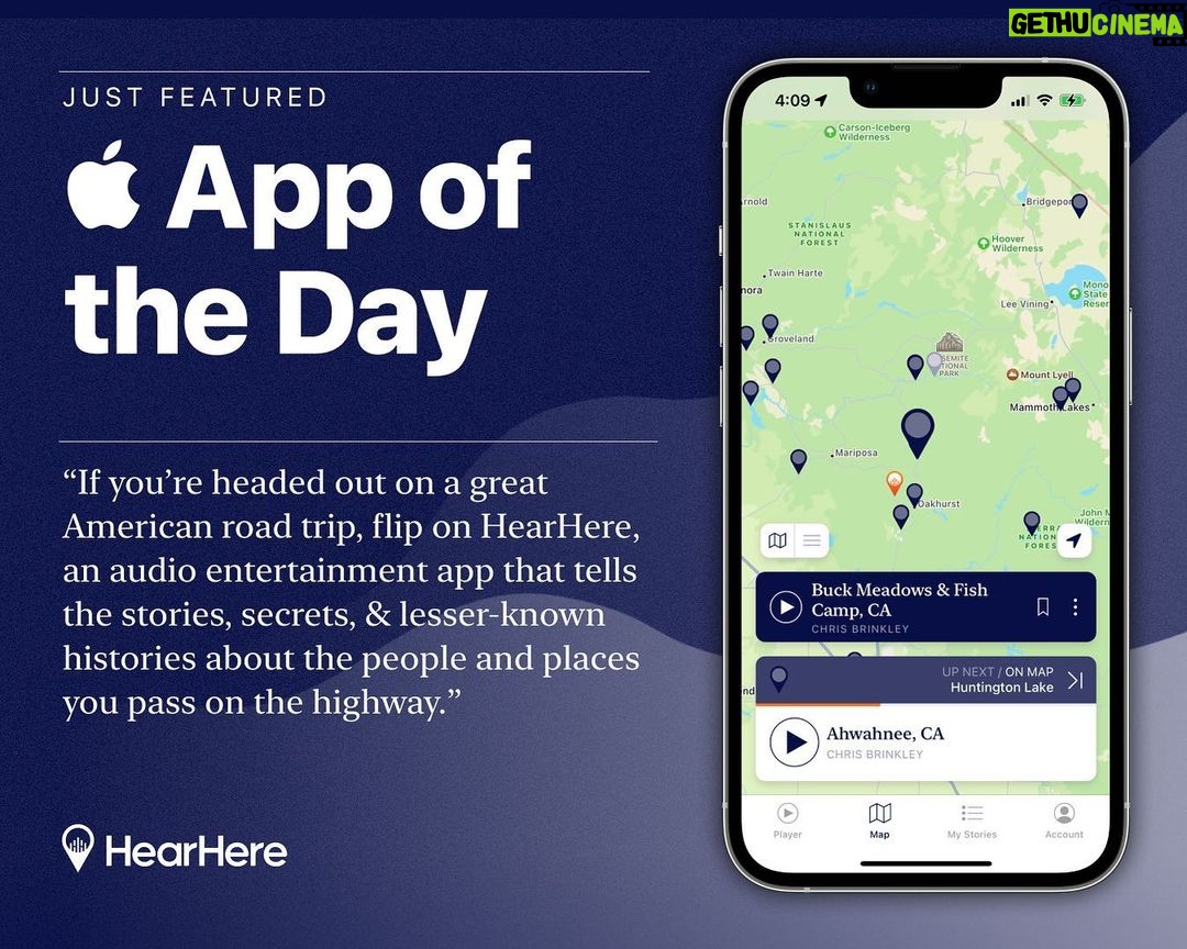 Kevin Costner Instagram - I’m proud to let you know that our app, @hearheredotcom, is Apple’s App of the Day. Here’s to the many stories we’ve told—and to the many more we’ve yet to tell. -KC #AppOfTheDay #HearHere