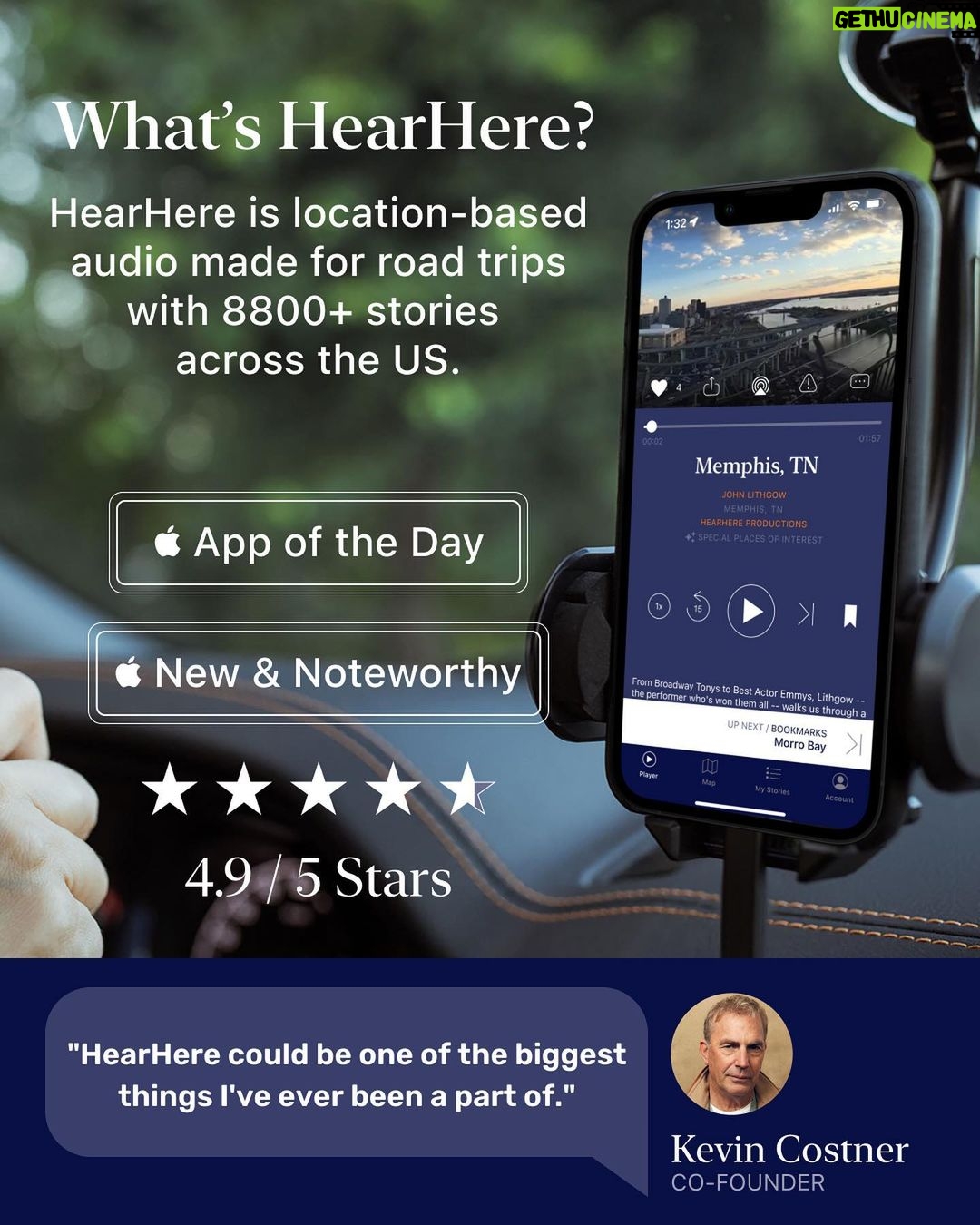 Kevin Costner Instagram - Sharing a deal from @hearheredotcom—a project I'm involved in that's for people like me, who love to travel and learn the history of the places they discover. Take 30% off a 1 Year Subscription to the HearHere app now through Monday. Link in bio for the exclusive #kevincostnermodernwest discount. It’s the best way to learn about the places you’re driving through with 8800+ audio stories across the US. Never take a boring road trip again! Download now and try your first 5 stories free. . . . . App only available for iOS users. Discount only applicable to 1 Year Subscription plan. Offer expires 2/21/2022. Terms & Restrictions apply.
