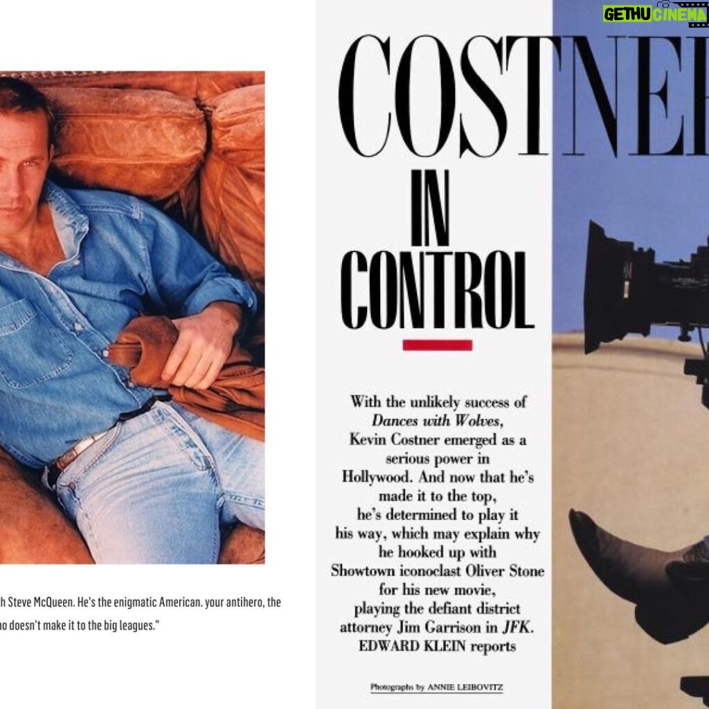 Kevin Costner Instagram - Incredible that it’s been 30 years since this January 1992 @vanityfair cover story. Feels like yesterday.