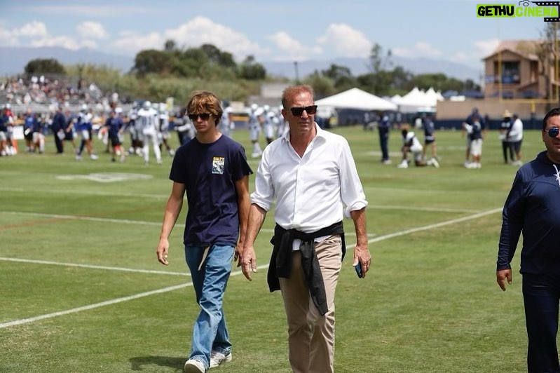 Kevin Costner Instagram - Had a ball at #CowboysCamp with my son. Thank you @dallascowboys for having us!