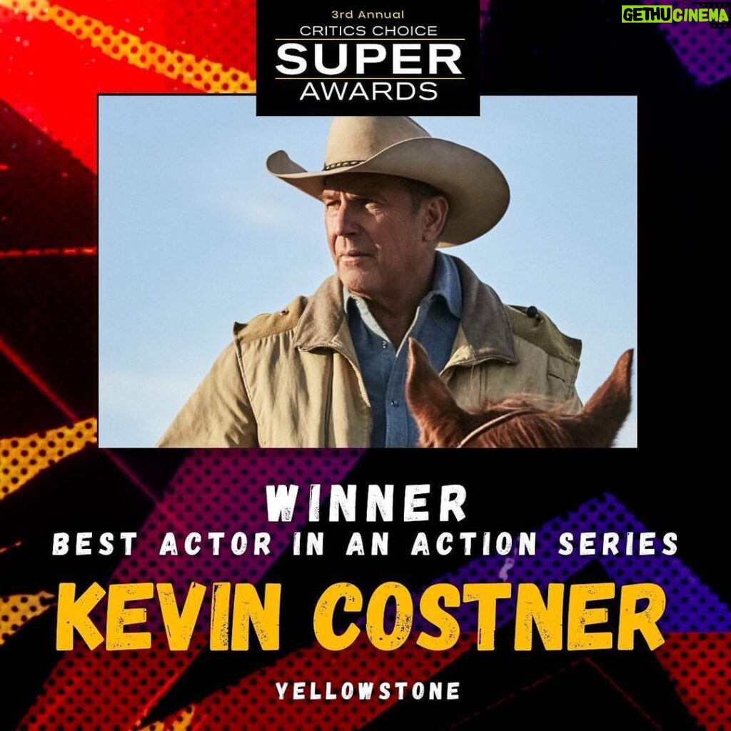 Kevin Costner Instagram - Thank you to the @ccsuperawards for the recognition!