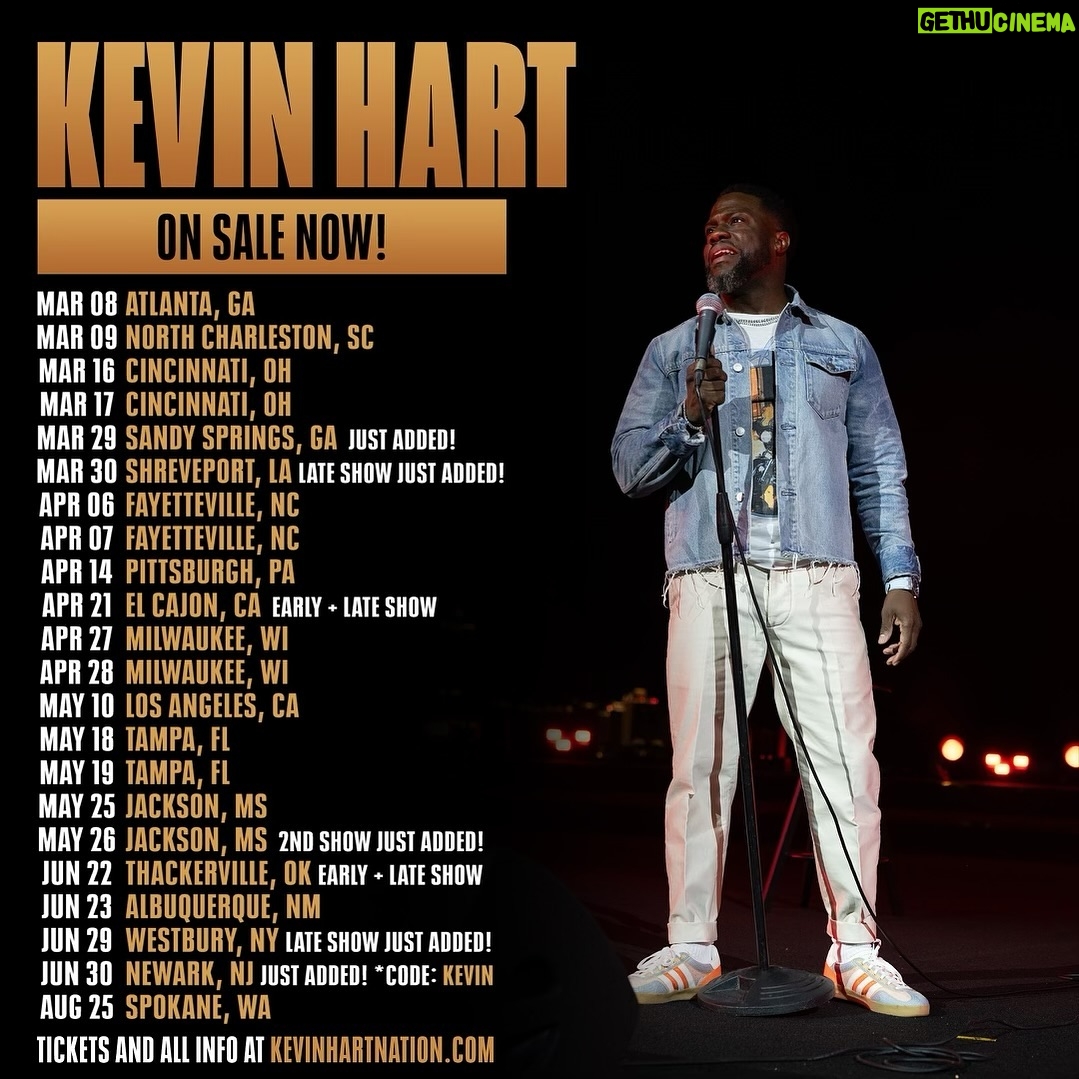 Kevin Hart Instagram - Click the link in the motha fuckin bio BIIIITTTTCCCCHHHEEESSSS!!!!!! Adding dates on dates on dates β¦β¦ Go to KevinHartnation.com NOOOOOOOOWWWWW!!!!!!!! Shit just got real πͺπΎπͺπΎπͺπΎπͺπΎπͺπΎπͺπΎ #ComedicRockStarShit
