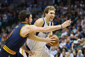 Kevin Love Instagram - Of all the greats I watched growing up - Dirk has had the biggest influence on my career. My Dad had the foresight - I can remember him saying “this rookie on Dallas is the future of the NBA.” A 7-footer who could stretch defenses, rebound, post you up and shoot over you, put the ball on the floor when necessary, and dominate the game inside and out. I was on the wrong side of a lot of those buckets. Trail 3’s, free throw line “Dirk spot” finishes, and ofcourse — the iconic fade. 

Being a big that can shoot has allowed me to change and adapt in a game that has become reliant on not only pace, but the space needed to operate in todays current NBA. Dirk changed a lot of peoples idea of the modern big man. I wouldn’t be headed into year 16 if not for Dirk’s influence and helping take the game to where it is today. My deepest gratitude to a legend that will live on forever!

Congratulations @swish41 and to all the 2023 @hoophall inductees. With respect and admiration. 🤝🏻