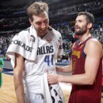 Kevin Love Instagram – Of all the greats I watched growing up – Dirk has had the biggest influence on my career. My Dad had the foresight – I can remember him saying “this rookie on Dallas is the future of the NBA.” A 7-footer who could stretch defenses, rebound, post you up and shoot over you, put the ball on the floor when necessary, and dominate the game inside and out. I was on the wrong side of a lot of those buckets. Trail 3’s, free throw line “Dirk spot” finishes, and ofcourse — the iconic fade. 

Being a big that can shoot has allowed me to change and adapt in a game that has become reliant on not only pace, but the space needed to operate in todays current NBA. Dirk changed a lot of peoples idea of the modern big man. I wouldn’t be headed into year 16 if not for Dirk’s influence and helping take the game to where it is today. My deepest gratitude to a legend that will live on forever!

Congratulations @swish41 and to all the 2023 @hoophall inductees. With respect and admiration. 🤝🏻 Basketball Hall of Fame