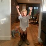 Kevin McKidd Instagram - Friday cuteness alert! Walking in his papas cowboy boots ;) I can't with these two...