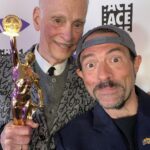 Kevin Smith Instagram - I was honored to honor the honorable #johnwaters at the @acefilmeditors awards on Sunday (sponsored by @avidtechnology and held at @ucla)! Baltimore boy Waters laid the cinematic track that my Jersey trains have run on for 30 years now, trailblazing across indie cinema when I was still a snot-nosed @starwars kid. So it’s like I said in my intro… “He calls his cinema trash. But you throw out trash. The works of John Waters are absolute treasures.” #KevinSmith #acefilmeditors