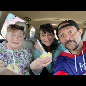Kevin Smith Instagram - Happy Birthday to my one and only sister,  @virginia_in_vienna - who first introduced the concept of creative writing to me, thus damning the world to decades of my Askewniverse nonsense. 
As your standard issue younger brother, I was always snooping around Virginia’s room - and one afternoon, while on an investigative crusade, I found a notebook emblazoned with the title “The Secrets Beyond the Cellar Door.” When I demanded to know what this was all about, Virginia explained that she was writing a book with her friend about an imagined adventure. 
“You can’t do that,” I opined. “You gotta ask the government first!” 
My patient sister inquired “Why do you think that?” 
I explained that our  @moncolibrary cards had official state seals, with the implication being books required permissions from higher authorities. 
Virginia disabused me of this naive notion when she revealed “You never have to ask anybody for permission to write something, because writing is all about the freedom of expression. If you wanna write, you can just write. Anything you want.” 
This tacit permission to embrace imagination altered the course of my life and helped to turn me into an artist. It opened up the world to me, so I’ll always feel a debt of gratitude to Virginia for putting me on a path with advice I still heed today: if I wanna write, I don’t wait for someone to grant me permission - I just start stringing sentences together on a blank page until I’m somewhere i wanna be.
Thanks, Gah-Gee-Ah (which is how I used to say Virginia’s name when I was a toddler) for some of the best advice I ever got in my life. I love you, Sis! #KevinSmith #virginiasheridan