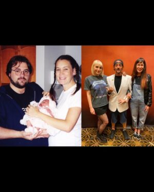 Kevin Smith Instagram - HAPPY BIRTHDAY, @harleyquinnsmith!
24 years ago, you sprang forth from the guts of @jenschwalbach like that scene in “Alien” and my then-already-wonderful life somehow got even better!
It’s fitting that we named you after a cartoon character - because you have truly animated my world!
I love you, Kiddo!
From your @donutfriend,
Dad!
#KevinSmith #harleyquinnsmith #birthday