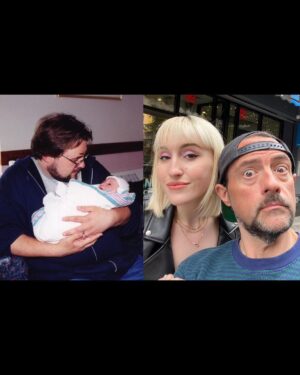 Kevin Smith Instagram - HAPPY BIRTHDAY, @harleyquinnsmith!
24 years ago, you sprang forth from the guts of @jenschwalbach like that scene in “Alien” and my then-already-wonderful life somehow got even better!
It’s fitting that we named you after a cartoon character - because you have truly animated my world!
I love you, Kiddo!
From your @donutfriend,
Dad!
#KevinSmith #harleyquinnsmith #birthday
