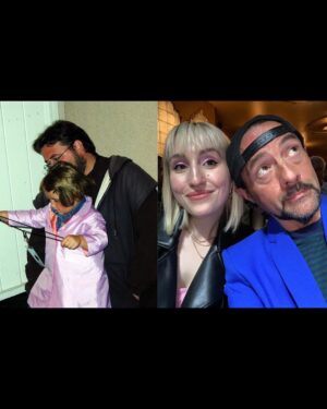 Kevin Smith Instagram - HAPPY BIRTHDAY, @harleyquinnsmith!
24 years ago, you sprang forth from the guts of @jenschwalbach like that scene in “Alien” and my then-already-wonderful life somehow got even better!
It’s fitting that we named you after a cartoon character - because you have truly animated my world!
I love you, Kiddo!
From your @donutfriend,
Dad!
#KevinSmith #harleyquinnsmith #birthday