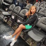 Khamyra Sykes Instagram - I ain’t Neva Eva worried bout a sneak diss✅sitting court side 🅿️eriodt . . Thank you @lightskinkeisha @streamcut State Farm Arena