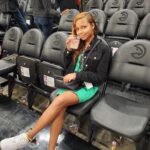 Khamyra Sykes Instagram - I ain’t Neva Eva worried bout a sneak diss✅sitting court side 🅿️eriodt . . Thank you @lightskinkeisha @streamcut State Farm Arena