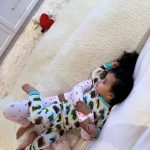 Khloé Kardashian Instagram - Saturday Sibling Snuggles and a video of the most patient cat ever!!! Grey kitty is the sweetest 🐈‍⬛🩶 PJs on True @skims PJs on Tatum @zipnbear
