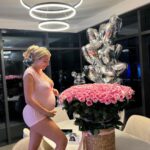 Khloë Terae Instagram - Love at first sight 🎀💐💕✨ @fashionnova “Sleepy dayz romper in size M” #30weeks Dubai, United Arab Emirates