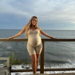 Khloë Terae Instagram - The countdown is on ✨ @fashionnova 🤍 wearing “beauty and the biker” in oatmeal size medium Malibu, California