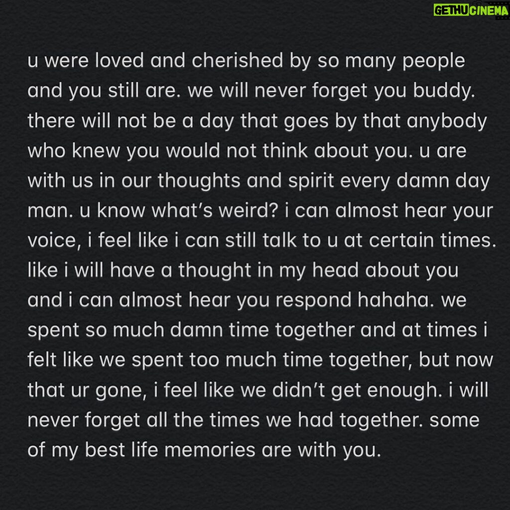 Kian Lawley Instagram - rest in peace, i love you buddy. 5/10/2020 ❤️