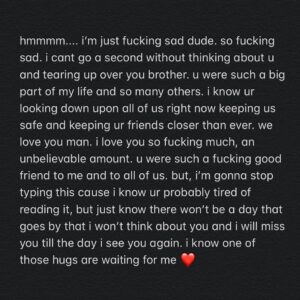 Kian Lawley Instagram - rest in peace, i love you buddy. 
5/10/2020 ❤️