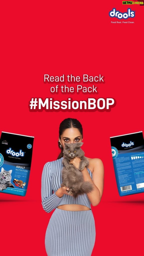 Kiara Advani Instagram - Here’s a reminder to check the back of your pet’s food pack to ensure they’re eating clean food with pure ingredients that keep their tails waggy. Join the Drools #MissionBOP & take part in the #ReadtheBackofPack Challenge to win a FREE International trip! #Drools #MissonBOP #ReadtheBackofPackChallenge #Contest #FeedRealFeedClean #PetFood #PetParents #Pets #NoByProducts #Ad