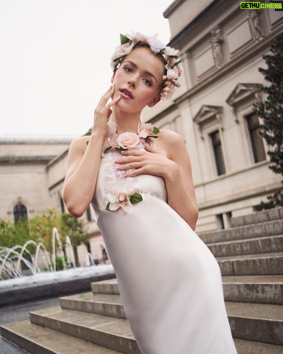 Kiernan Shipka Instagram - Spotted on the steps of the Met… 🌸 Rodarte’s Spring / Summer 2024 @nyfw Portrait Series Designed by @kateandlauramulleavy Photography by @toddccole Styled by: @ashleyfurnival Hair by: @benskervin Makeup by: @u.z.o for @narsissist Manicures by: @MTMorganTaylor Production by: @blondprodn Executive Production by: @nicoleprokes Post Production: @phtsdr