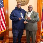 Killer Mike Instagram - Thank you Georgia state representative @imani4ga for the proclamation and honors you presented me. Everything I do, I do as a proud Georgian to have this validation from my home state is an immense honor. Having my kindergarten teacher, Ms. Pritchett, there made this moment extra sweet. Thank you @theatlantavoice for the fantastic write up. 🙏🏽 ☦️ #MICHAEL