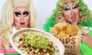 Kim Chi Instagram - @trixiemattel and me doing what we do best. Eating @chipotle while slapping on makeup! Head over to Trixie’s YouTube channel now! #ad #elfxchipotle