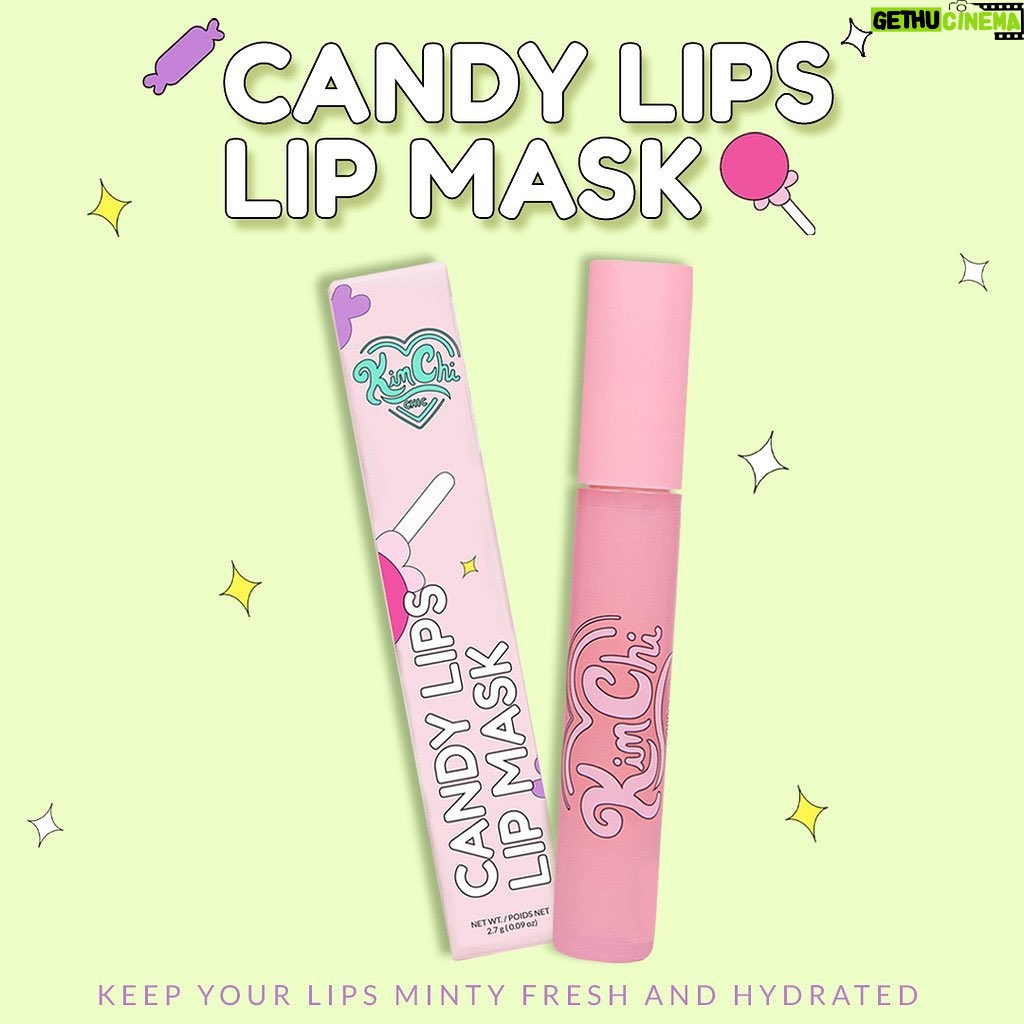 Kim Chi Instagram - 🍭Candy Lips Lip Mask is here! Infused with Vitamin E, Jojoba Oil, and Sunflower Seed Oil that lock in moisture and give you soft supple lips! Wear over night or hydrate your lips throughout the day! Available for $12 now at kimchichicbeauty.com @kimchichicbeauty
