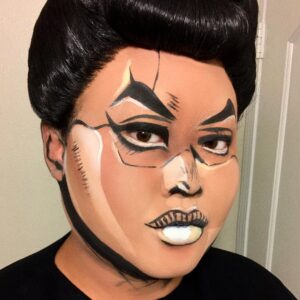 Kim Chi Instagram - “What the hell did you just say about my hair?!”
Josuke inspired make up using @kimchichicbeauty The Most concealers & Puff Puff Pass for @reedpop #jojosbizarreadventure