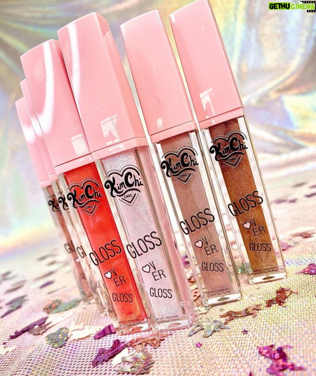 Kim Chi Instagram - My new Gloss Over Gloss collection is now live on kimchichicbeauty.com 🔥 They’re the perfect shimmery toppers to give your lips that little extra somethin’! 🥰 @kimchichicbeauty