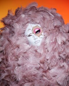 Kim Chi Instagram - Nesting in @kimchichicbeauty (Effin liner, puff puff pass, stage proof setting spray, The Most concealer, Holy sharts, Bush lash) Photo: @sanchezzalba Feather: @crownjewels.uk