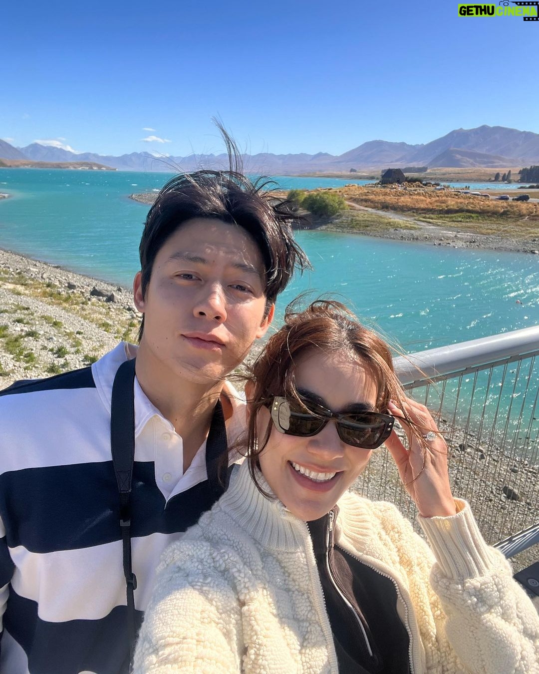 Kimberly Ann Voltemas Instagram - Messy hair I don’t care 🤎🩵🩷🧡 Peppers Bluewater Resort, Lake Tekapo