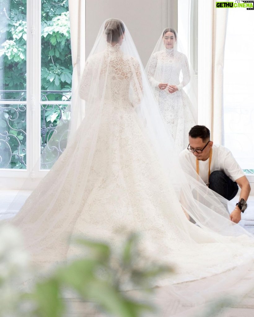 Kimberly Ann Voltemas Instagram - Beyond a dream come true. Words cannot express how incredibly thankful I am to be able to wear this exquisite dress on the most special day of my life by the House of Dior, Maria Grazia, I will always be forever grateful. I would also like to thank the atelier for the countless hours of love. I am absolutely in LOVE with this dress 🤍 @dior @mariagraziachiuri Lake Como, Italy