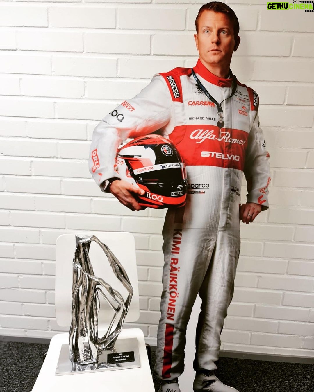 Kimi Räikkönen - 202.9K Likes - Twin brother working hard collecting trophies, I did the overtaking. Thank you.