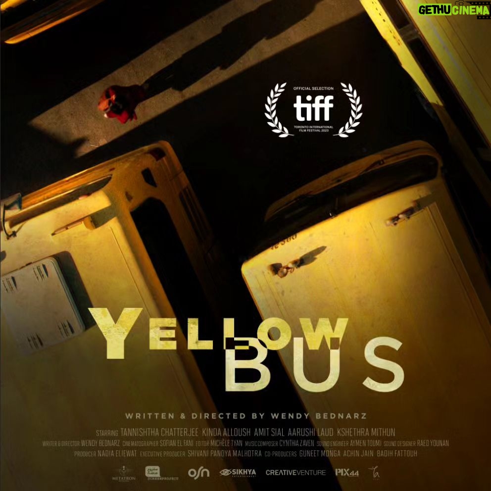 Kinda Alloush Instagram - We are thrilled to announce that Yellow Bus World Premiere is going to be at Toronto International Film Festival @tiff_net in the Discovery section. Yellow Bus is produced by Screen Project & Metatron Productions in co-production with @sikhya @pix44_productions, Creative Venture and in association with Ta Films. It is the first @osn Original in the MENA region.