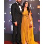 Kinda Alloush Instagram – مع حبيبي..أبو حياة 😍❤️ 💛💛💛💛@amryoussefofficial 
‏@elgounafilmfestivalofficial #gff20 
‏Styling by @yasmineeissa 
‏Dress by @hassidrissofficial 
‏Makeup @by_maiayman 
‏Jewelery by @dimajewellery 
‏Photography @mongiphg 
‏Clutch by @okhtein 
‏Hairdresser @haithamdahab00 
represented by 
‏@mad_solution