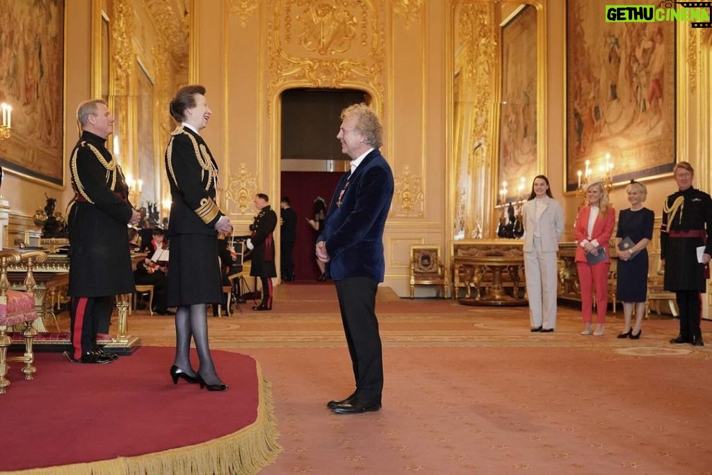 King Charles III of the United Kingdom Instagram - From somersaults 🤸‍♀️ and stories 📚, to sculptures 👩‍🎨 and strawberries 🎾🍓… Congratulations to all who received honours at Windsor Castle today! 1: Artist, illustrator and author @charliemackesy was presented with an OBE for services to art and literature. 2: Sisters @elliedownie and @bdownie92 were each made MBE for services to gymnasts and to the sport of gymnastics. 3: Ian Hewitt, lately Chairman of @wimbledon, was presented with an MBE for services to tennis and charity. 4: Sculptor and Artist @_valdajackson was made MBE for services to art.