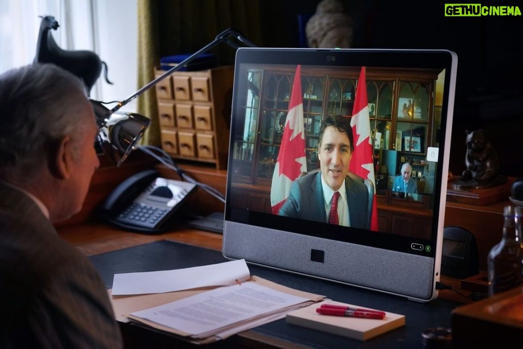 King Charles III of the United Kingdom Instagram - 🇨🇦 This afternoon, His Majesty The King had an audience with the Prime Minister of Canada, Justin Trudeau, via video link. Buckingham Palace
