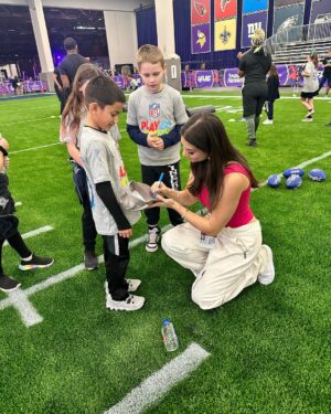 Kira Kosarin Instagram - a week in Vegas filming @nfl #SuperbowlLVIII content for @cbssports x @nickelodeon x @paramountplus . 

On Sunday, Nickelodeon is airing the big game in augmented reality to be Live from Bikini Bottom - complete w commentary from Spongebob and Patrick. 

Catch me & @jackgriffo presenting in the hours before and throughout the game, leading up to the WORLD PREMIERE of the TRAILER for our new movie Thundermans Return right before halftime 💚🏈