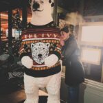 Kira Kosarin Instagram - happy chrimbo from me, the giant polar bear, airplane santa, banana, max, and ellie bellie