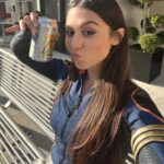 Kira Kosarin Instagram - got back in the supersuit(s), got engaged to my best friend, got to go to my first grammys, got to hold this duck. what else could you need? thanks 2023 💙⚡️💍🐤