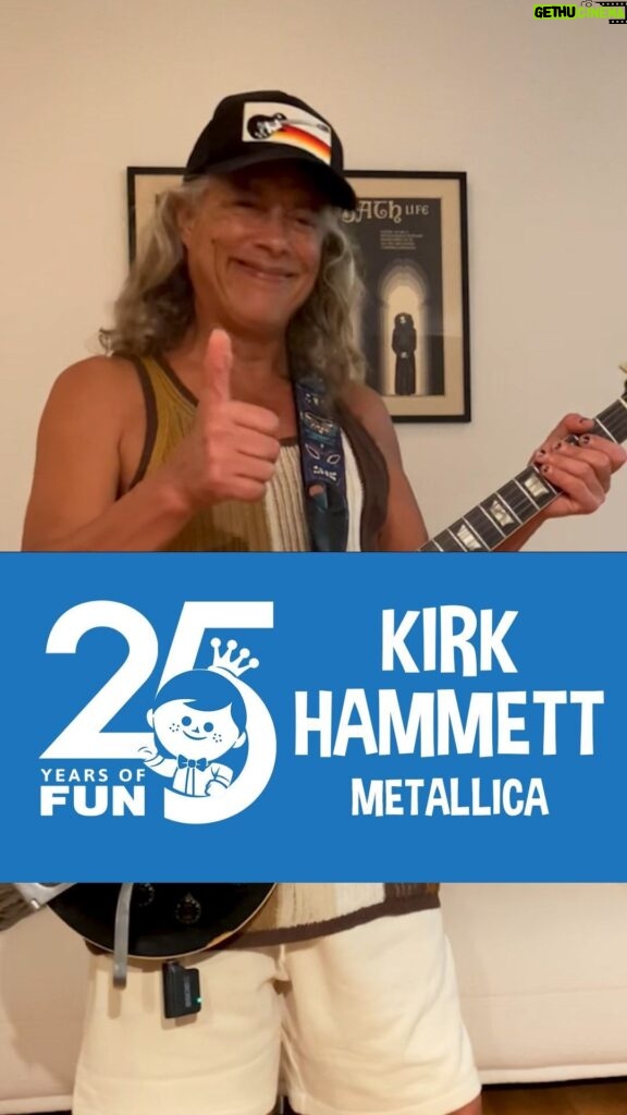 Kirk Hammett Instagram - We’re adding to our playlist for our Fun on the Run road trip! Funko’s 25 for 25 continues with a happy anniversary message from musician, Kirk Hammett. Cheers! #Funko #FunOnTheRun #FunkoFunniversary @kirkhammett