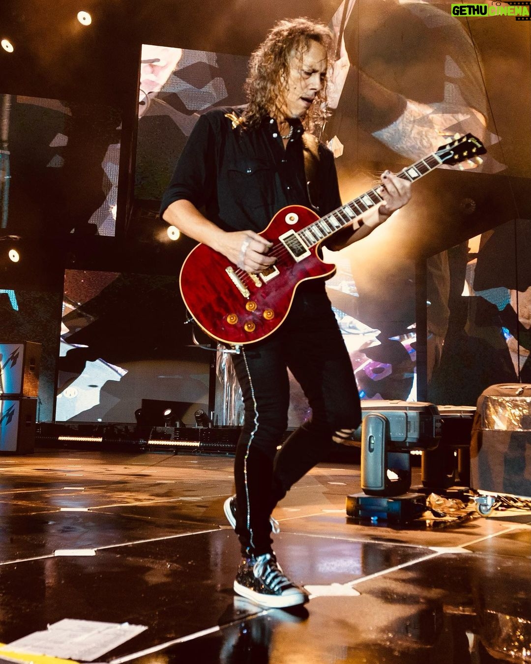 Kirk Hammett Instagram - Hockenheim , stage was wet as fuck !!! Photo📸by @brettmurrayphotography #metinhockenheim @metallica