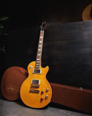 Kirk Hammett Instagram - We are thrilled to introduce the new Epiphone Inspired by Gibson Custom Shop @kirkhammett “Greeny” 1959 Les Paul Standard, built upon the legendary original and debuting for the first time on a core model, a Gibson-Style “open book” headstock. 

“Greeny” is famous for both its incredible story and its iconic sound. Originally owned by Peter Green, Greeny was used throughout his time with Fleetwood Mac and started as a bright cherry red sunburst, but after countless shows, it faded to a pale yellow color. Its distinctive sound is partly from the out-of-phase middle switch position due to the neck pickup’s reversed magnetic polarity. In the 1970s, Peter sold Greeny to Gary Moore, who used it for three decades with Thin Lizzy and as a solo artist, even recording an album titled “Blues for Greeny.” After years together, Greeny was sold and temporarily retired, left waiting for a chance to return to the stage. 

Enter Kirk Hammett. Kirk is no stranger to the pursuit of the perfect guitar, but in the case of Greeny, it was as if this guitar was destined for him. It took all of 30 seconds of playing for Kirk to understand the magic. Now owned by Kirk Hammett, Greeny has officially passed through the hands of three legendary guitarists. 

Now YOU can wield the magic of “Greeny!” head to the link bio to join the list of legends. 

📸: @rosshalfin 

#epiphone #foreverystage #kirkhammett #greeny #lespaul
