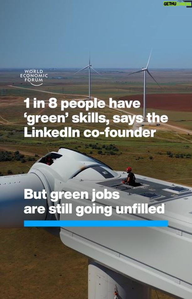 Klaus Schwab Instagram - Jobs needing green skills are growing at double the rate of the workers equipped for them. Learn more about reskilling by tapping the link in our bio. For the latest discussions from Davos 2024 on investing in people, follow #wef24 on our channels. @linkedin
