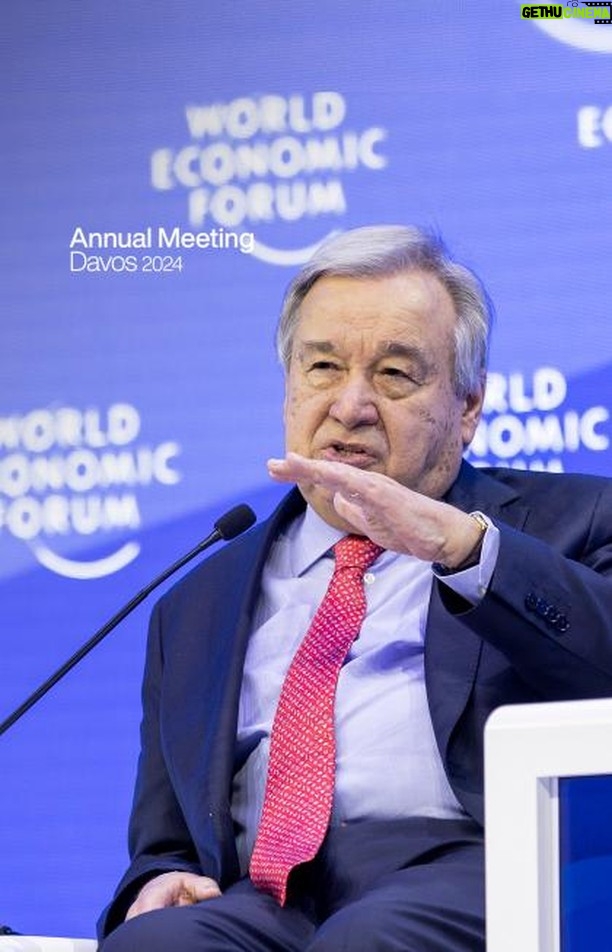 Klaus Schwab Instagram - .@antonioguterres explains how 'geopolitical divides' are preventing the world from creating a global strategy to deal with the impacts of AI and climate change. #wef24